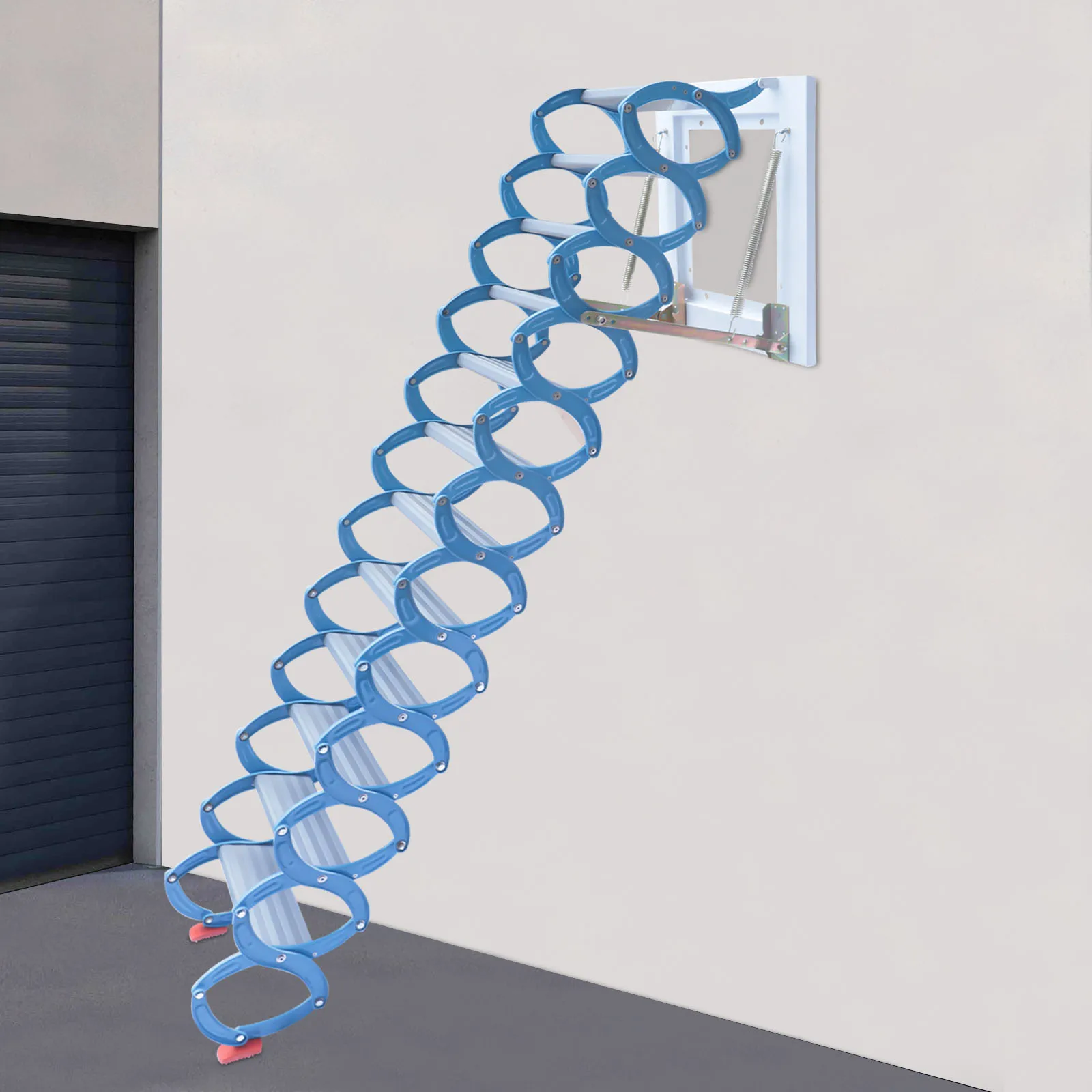 High-Load Capacity Wall-Mounted Attic Ladder – S-Shaped, Retractable, Easy to Use, Safe