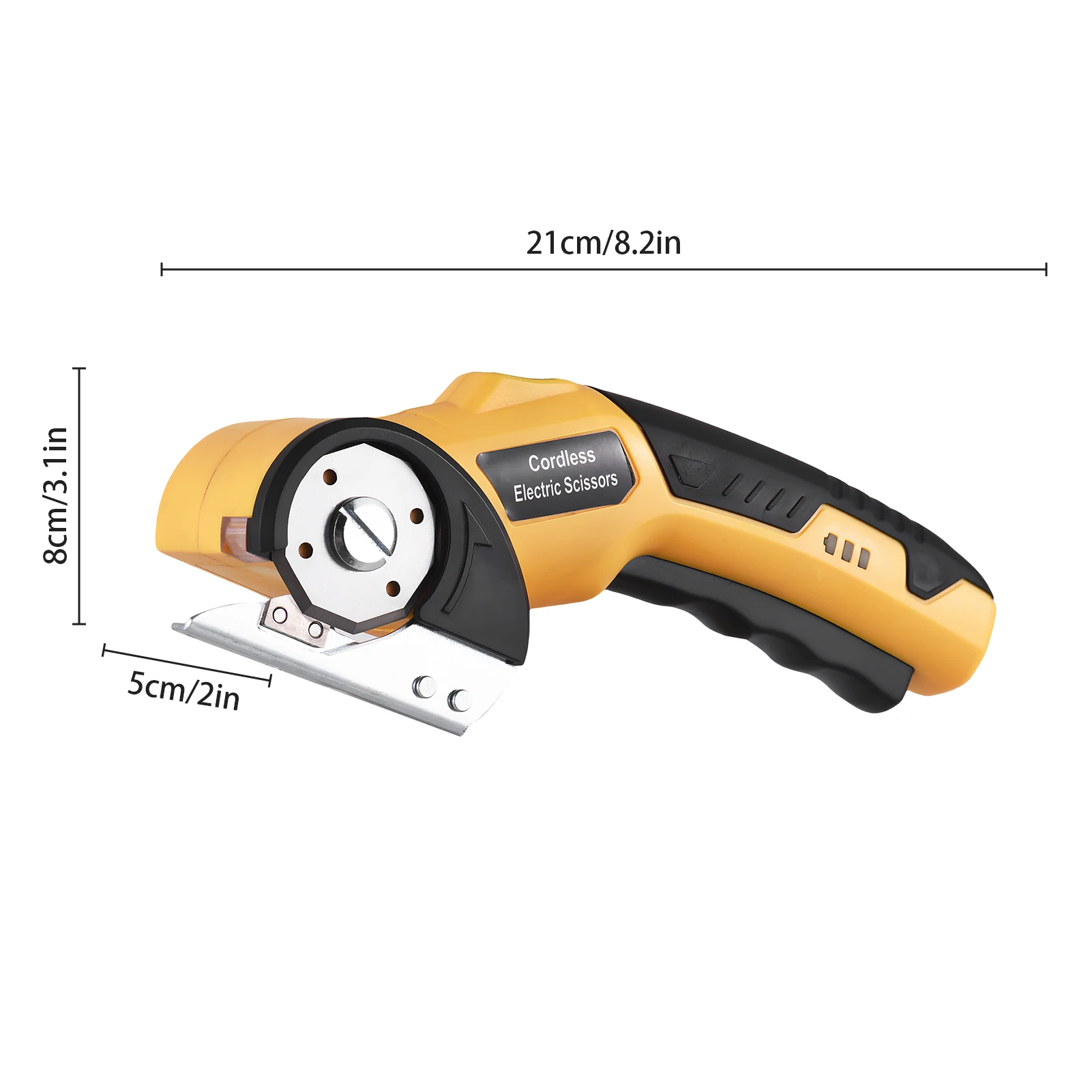 مقص كهربائي لاسلكي 4 فولت قابل لإعادة الشحن من الورق المقوى مقص قماش مع قفل أمان وإضاءة LED للجلد