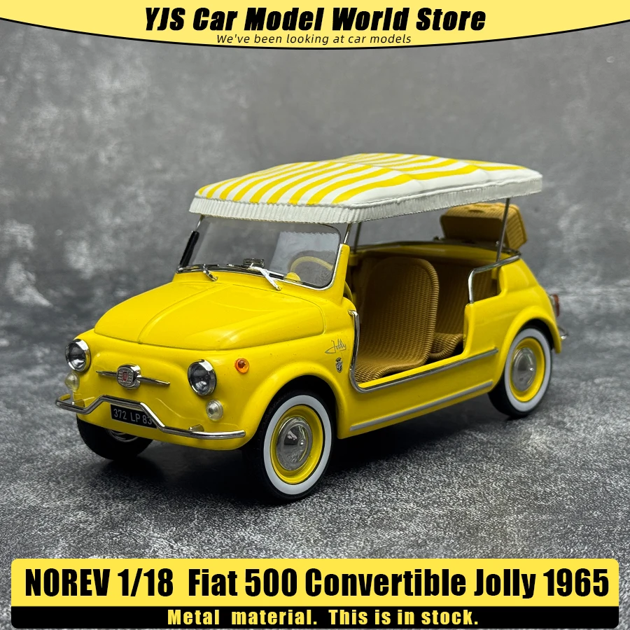 

NOREV Metal Casting Model 1/18 Fiat 500 Convertible Jolly 1965 Car Model Metal Material - Holiday Gift Classic Car Collection