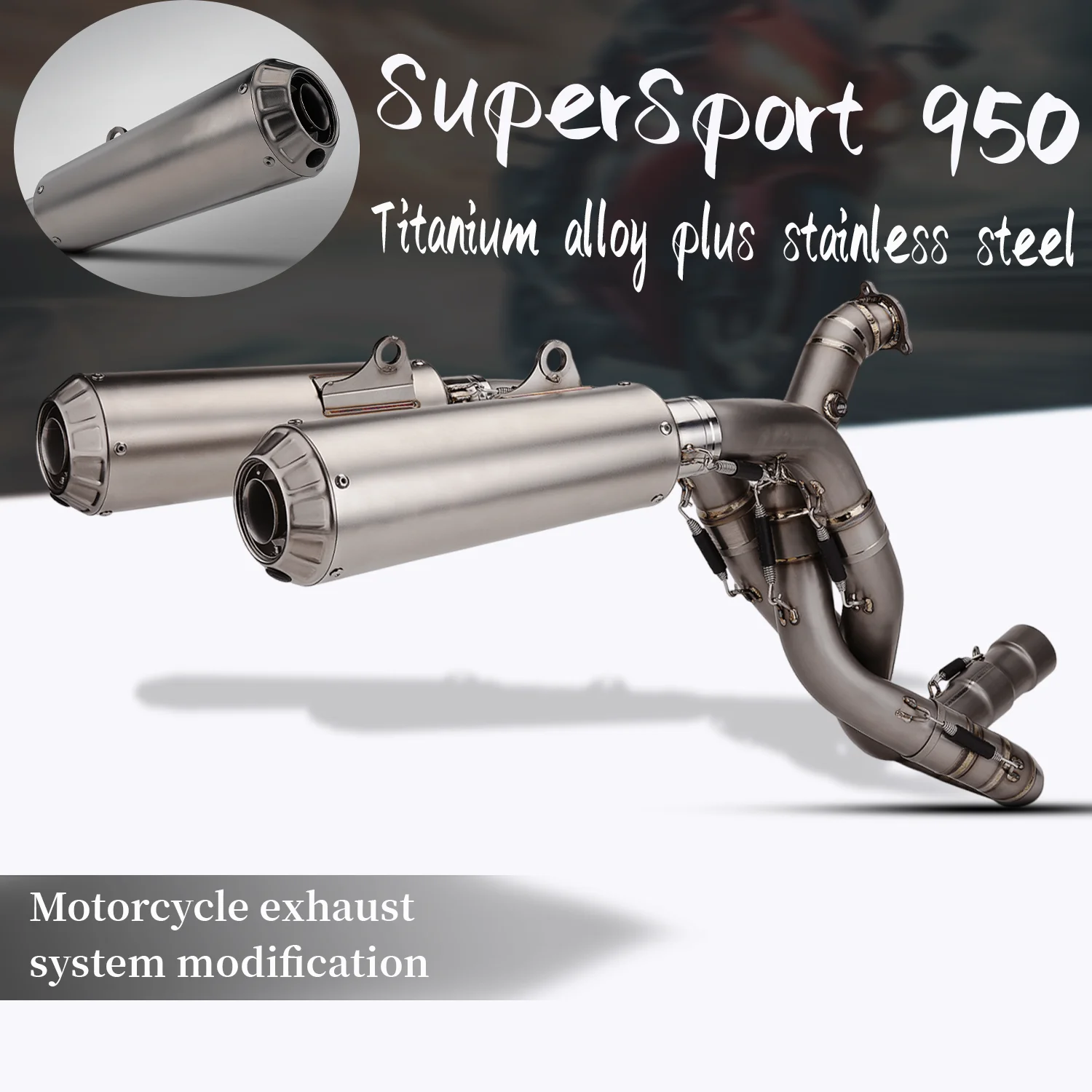 

For Ducati Supersport 950 Motorcycle Escape Exhaust System Slip On Link Pipe Exhaust ti alloy Stainless steel exhaust