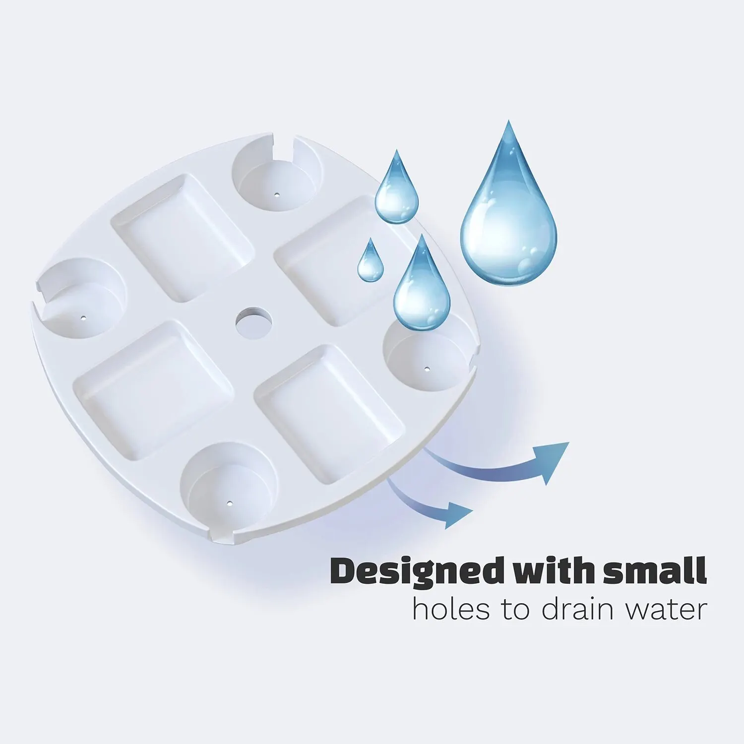 CYBeach Umbrella Tray, with 4 Cup Holders and 4 Snack Grids, Suitable for Beaches, Terraces, Gardens and Swimming Pools