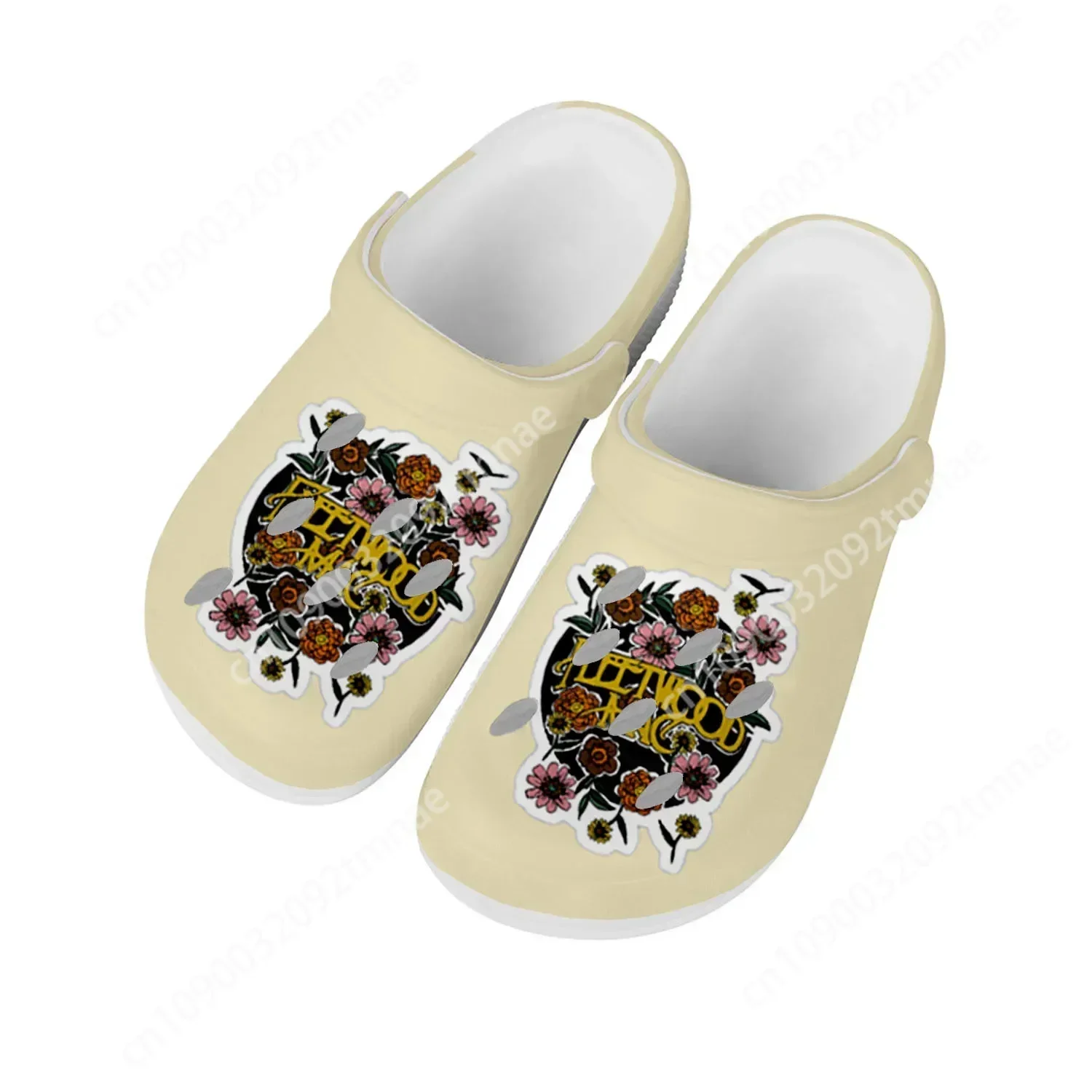 Fleetwood Mac Pop Rock Band Home Clogs Custom Water Shoes Mens Womens Teenager Shoes Clog Breathable Beach Hole Slippers White