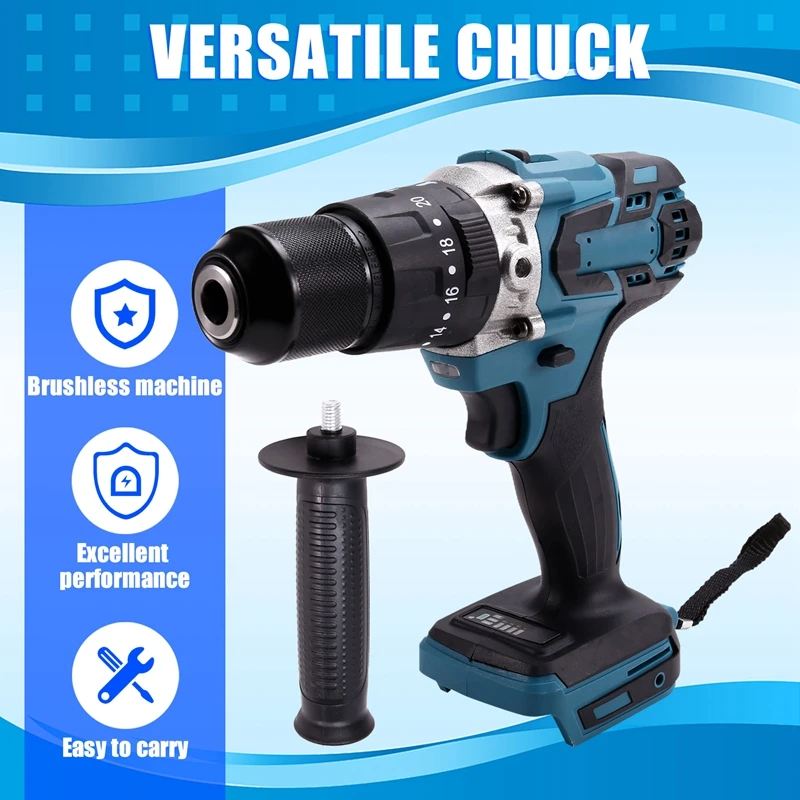 Brushless Cordless Drill, 13Mm 120Nm Torque Electric Drill For Makita 21V Battery (No Battery)