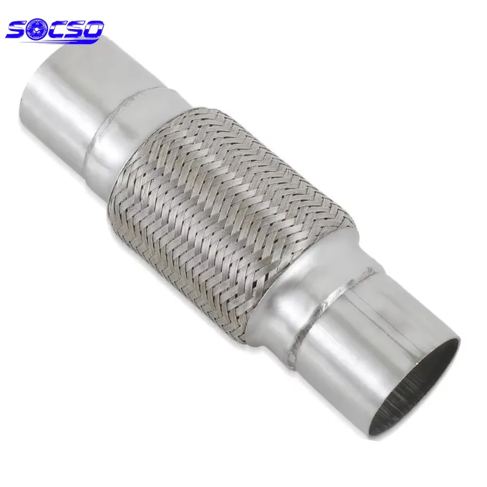 

Universal 2.25" X 10" Exhaust Flexible Pipe Stainless Steel Double Braid Heavy Duty Flex Tube Muffler 57mm 63mm 76mm