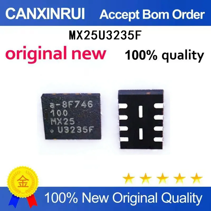 

(5-100 Pieces) MX25U3235F MX25 U3235F small volume brand new volume is 3 * 4 0.8 foot distance QFN