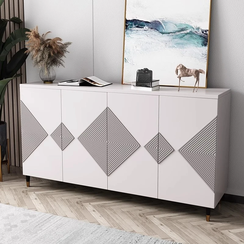 Light luxury dining side cabinet, modern simple entry hall entrance cabinet, solid wood large-capacity storage shoe cabinet