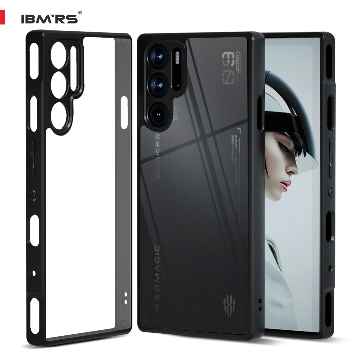 

IBMRS [Military Grade Drop Protection]for nubia Red Magic 9 Pro+ Case, Clear camo 2 in 1 Hard Back Protective Cover