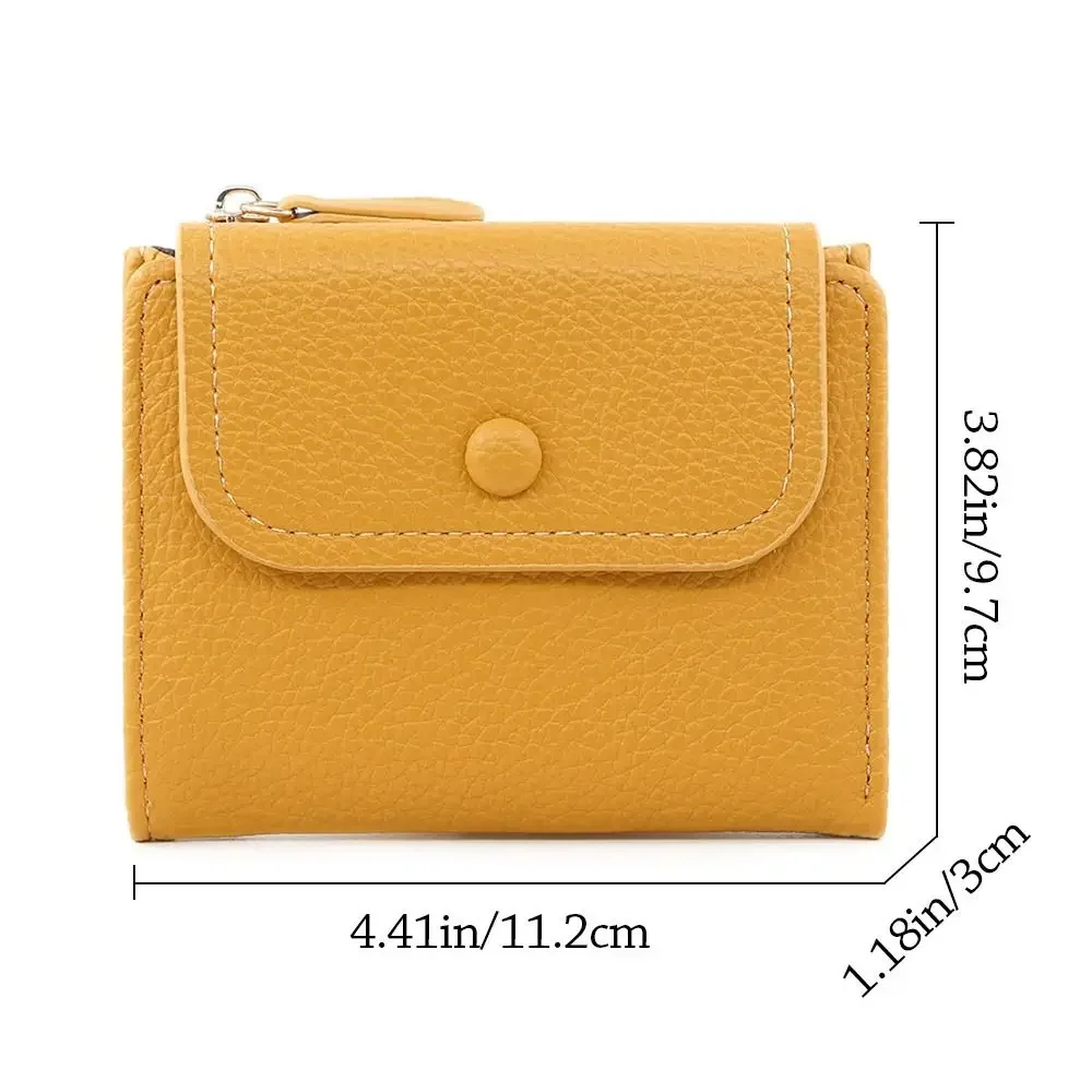 Portafoglio corto in pelle PU moda Portafoglio multi-carta di grande capacità Portafoglio leggero da donna carino con cerniera