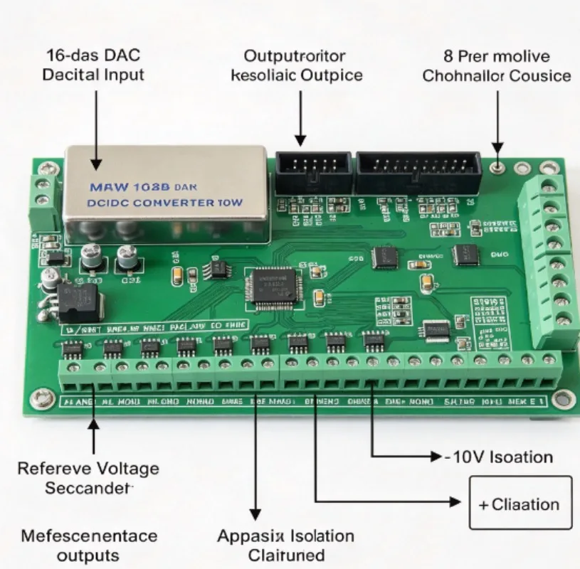 AD5362 8-Channel 16-Bit DAC Module, ±10V Output with Signal Booster, Isolated Output, Built-in REF