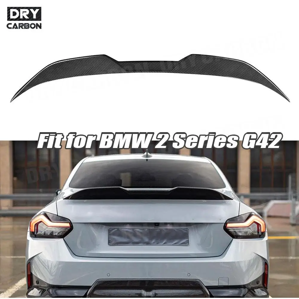 

Dry Carbon Fiber Rear Spoiler Rear Trunk Duck Spoiler Wing for BMW 2 Series G42 M235i M240i Coupe 2022 + Accessories