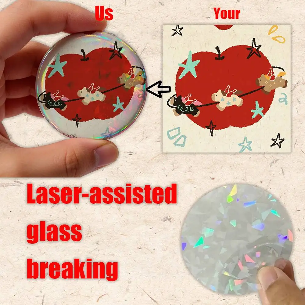 Laser film DIY Custom Badges With 25 32 44 58 75 mm Round Pin Brooch Gifts Cosplay Decor Souvenir Nijigen Culture