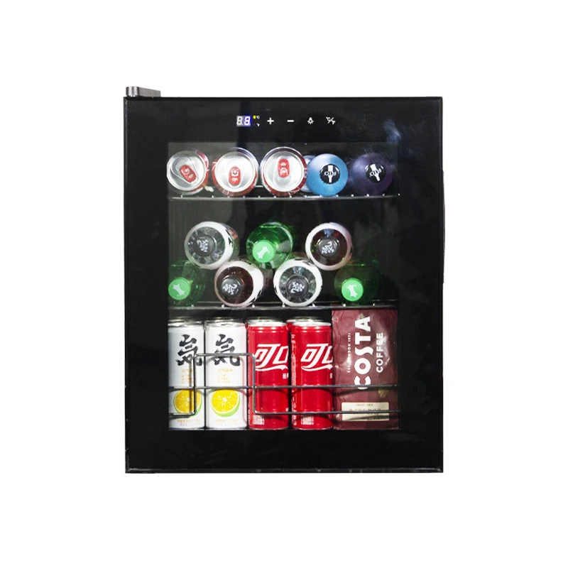 LANYI Mini Portable Wine Cellar Cooler Glass Cabinet 15 Bottles Single Zone Wine And Beverage Refrigerator