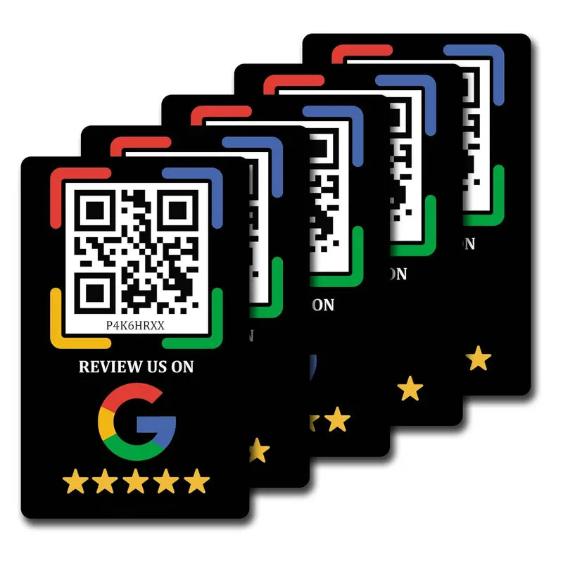 Custom Google Review Sign Business Card with NFC Chip & QR Code Waterproof Design Boost Your Business Star Rating On Google Page