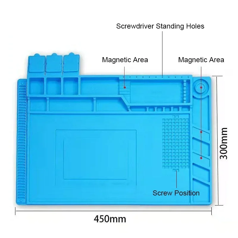 Anti-static Soldering Mat Heat Resistant 932°F Electronics Soldering Station Mat for Computer Phone Repair Desoldering Platform