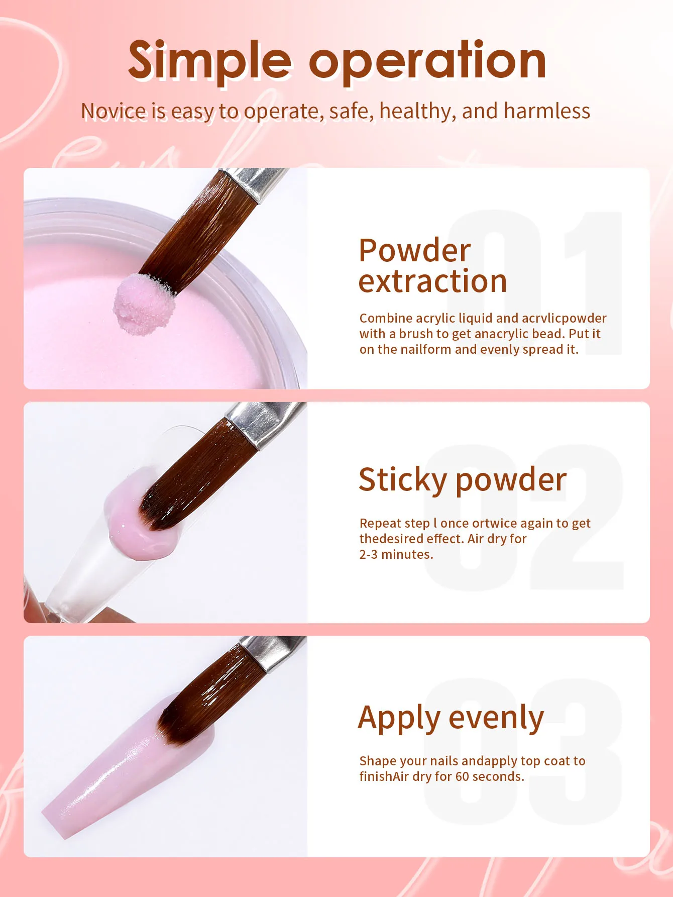 ชุดผงอะคริลิคสำหรับทำเล็บ 36 สี สำหรับตกแต่งเล็บแบบ DIY ดีไซน์เล็บแบบฝรั่งเศส ของขวัญสำหรับผู้หญิง