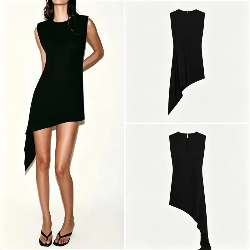 Chic Black Sleeveless Mini Dress