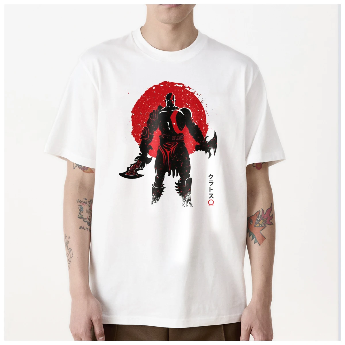 Game God of War PS Santa Monica Fight Kratos cool t shirt men Women Fashion 100% Cotton summer casual Streetwear Unisex O-NECK