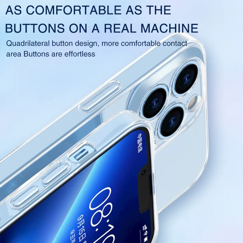 Funda de teléfono transparente para iPhone, carcasa trasera suave de silicona para iPhone 15, 14 Plus, 13, 12, 11 Pro Max, XR, 15, 14, 13, 12, 11, XR, XS MAX, 7, 8