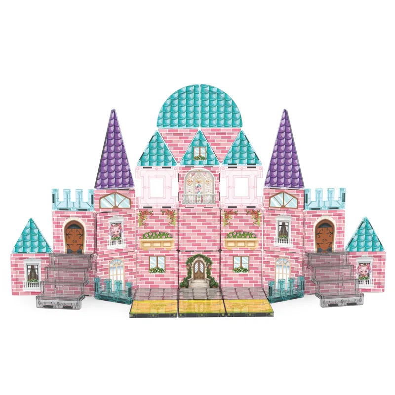 Foglio magnetico Blocco magnetico per bambini Castello Tema edificio stradale Finestra colorata Foglio magnetico
