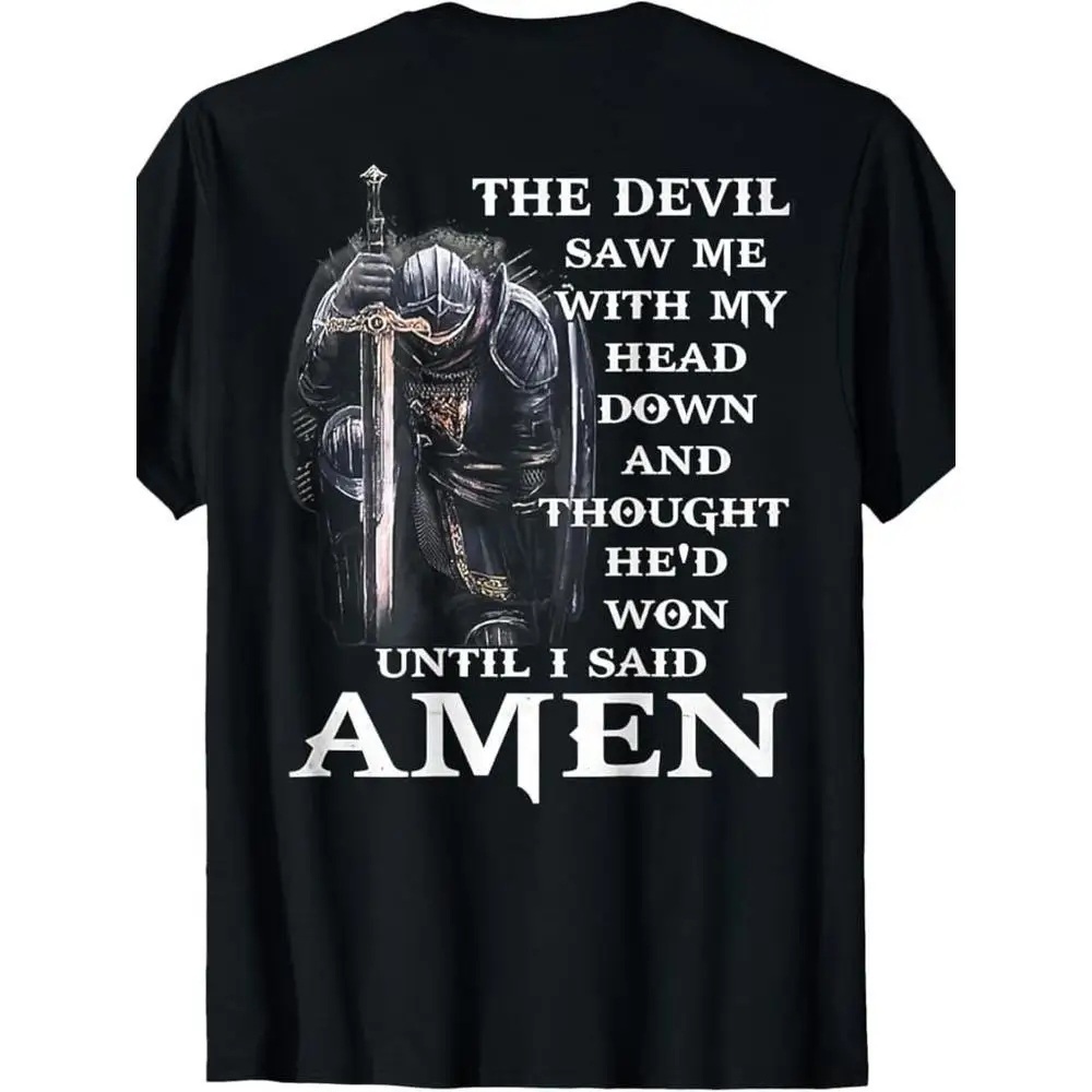 

Винтажная мужская хлопковая футболка с уникальным узором «Jesus Saw Me With My Head Down» — круглый вырез, короткий рукав, все сезоны