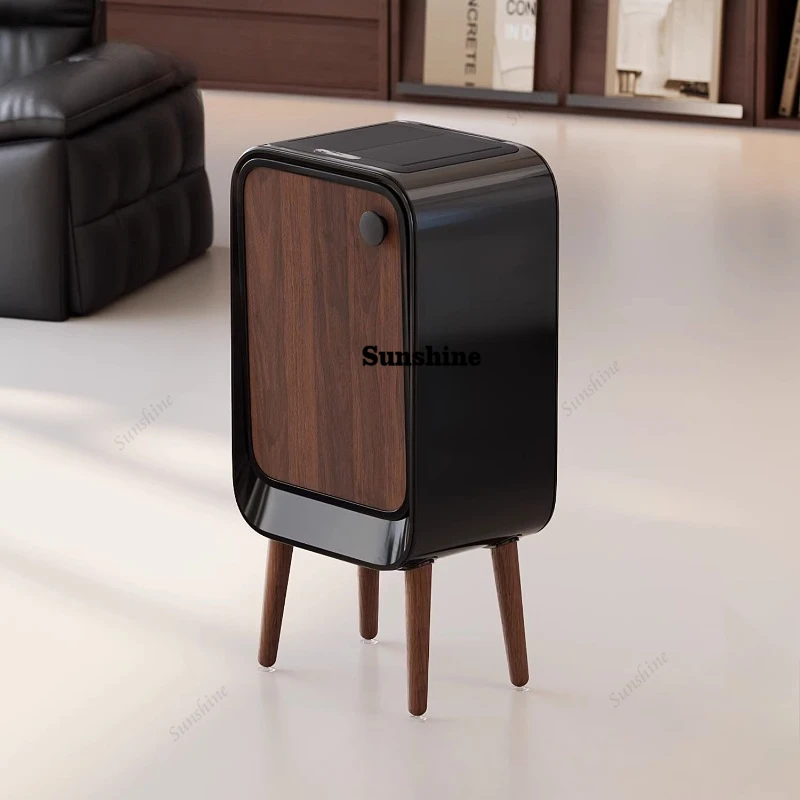 Medieval style light luxury household living room bedroom kitchen high foot, intelligent sensor trash can