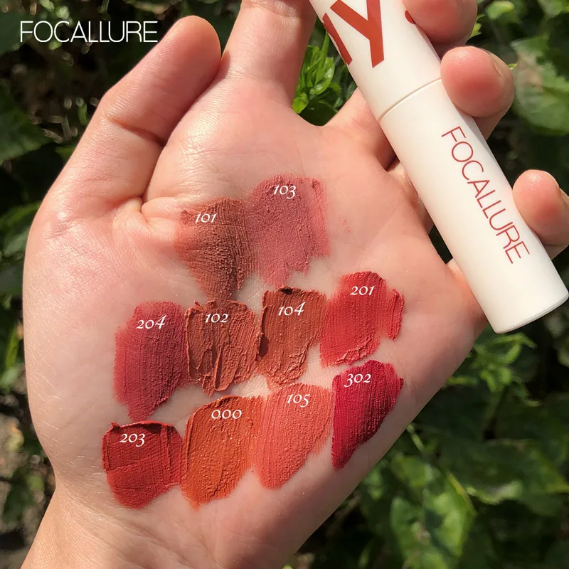 FOCALLURE Lipclay Velvet Liquid Lipstick Waterproof Matte Lipgloss Makeup Lip Color Batom Long Lasting Sexy Red Pink Lipsticks