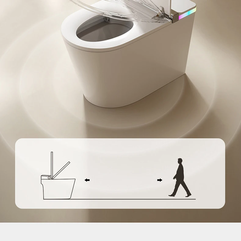 Inodoro inteligente con descarga automática sin agua y luz nocturna inodoro sanitario de cerámica electrónico