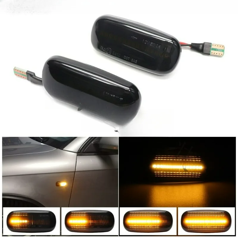 For Audi A3 S3 8P A4 S4 RS4 B6 B7 A6 S6 RS6 C6 05-08 Dynamic Turn Signal Light LED Side Marker Fender Sequential Indicator Lamp