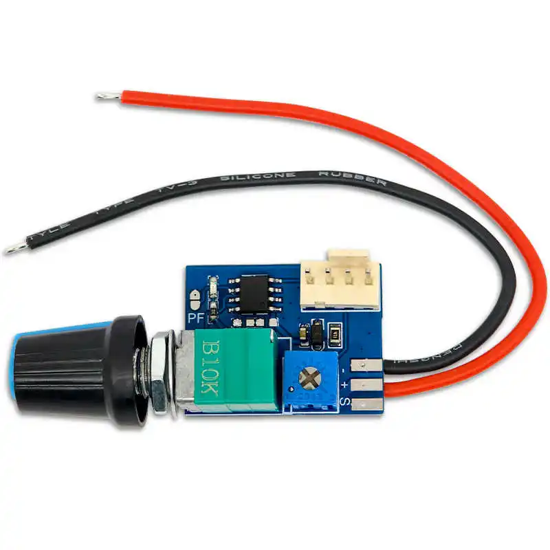 

5-12V 1 Way 4-wire PWM Fan Motor Speed Controller Motor Speed Governor 4-wire Fan Speed Regulation Switch with Knob and Cable