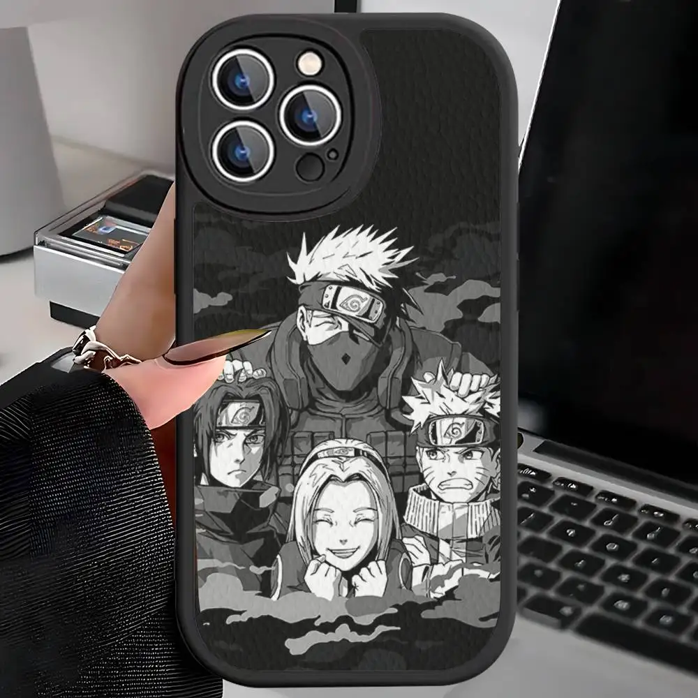 Чехол для телефона Anime N-NARUTOS для IPhone 16, 15, 14, 13, 12, 11 Pro Max Plus, противоударный кожаный чехол