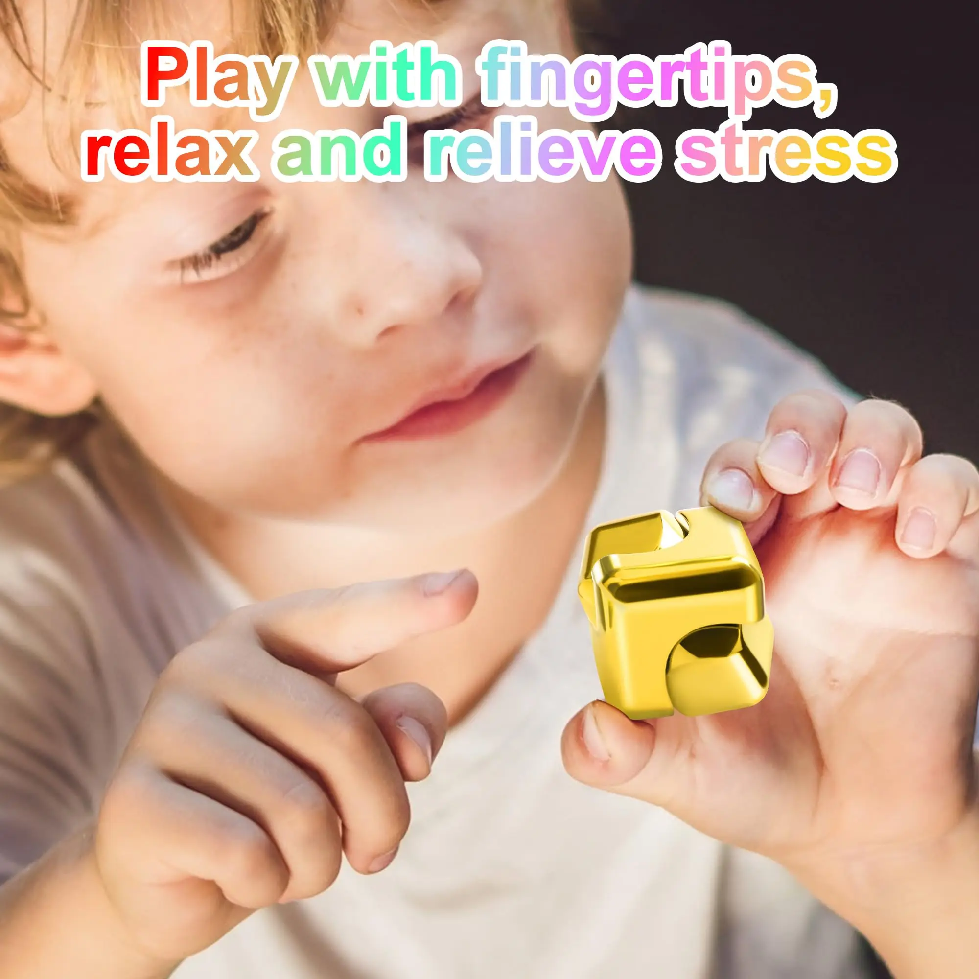 금속 큐브 회전 손가락 끝 자이로스코프 피젯 스트레스 방지 장난감, 성인 사무실 가정 여행 휴대용 스피너 장난감, 크리스마스 선물