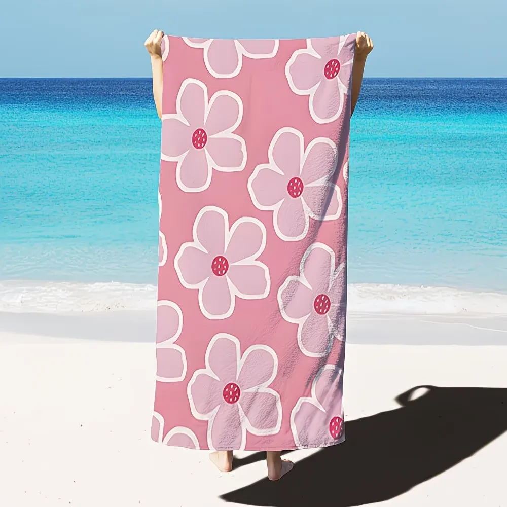 Oversized Floral Beach Towel XL Cute Flower Pool Blanket Large Bath Towels for Summer Vacation Travel Essentials Aesthetic Top