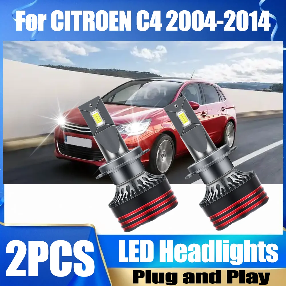 

2PCS H7 LED Car Headlights 150W 6000K White Auto Headlamps Bulbs Plug and Play 30000LM High Power 12V For CITROEN C4 2004-2014