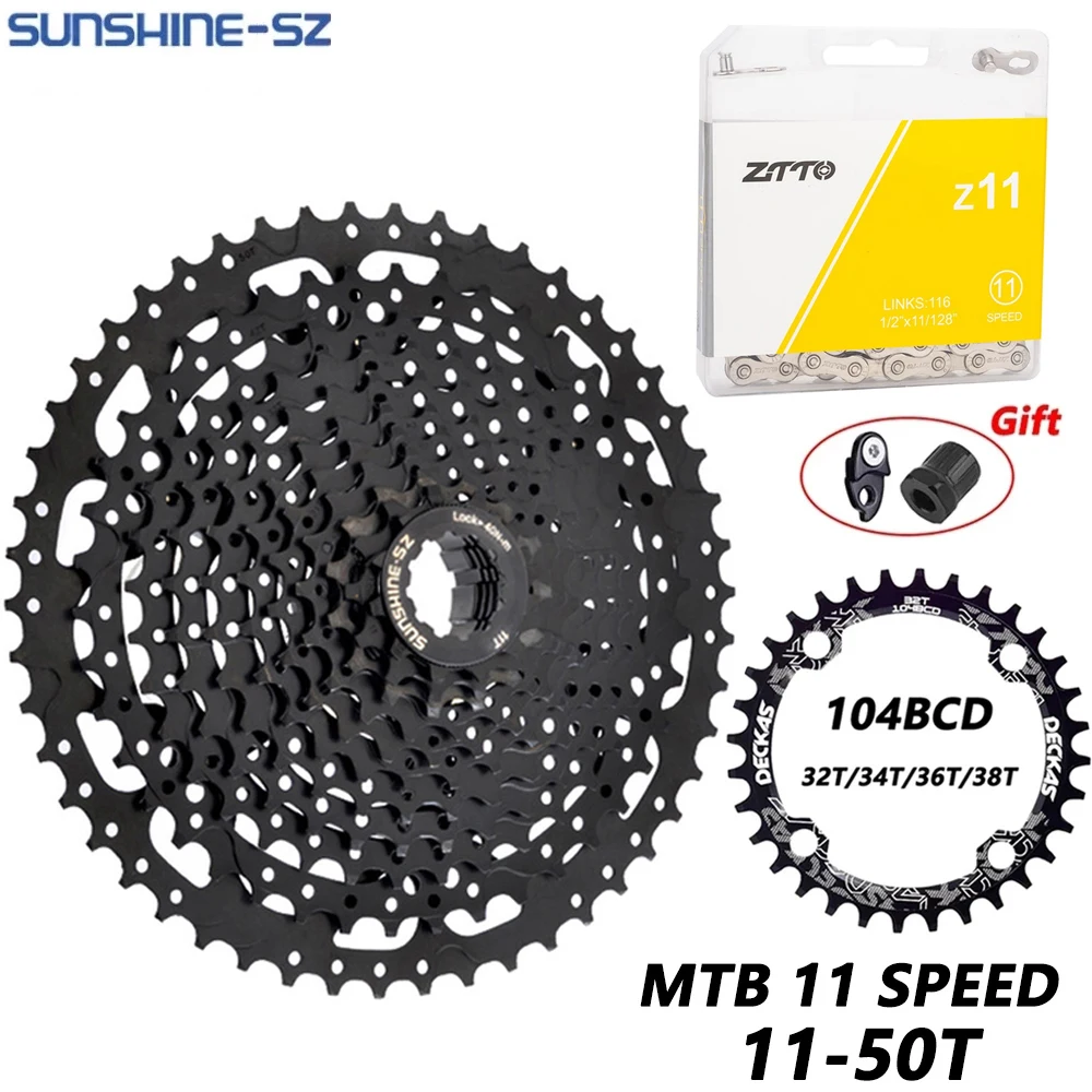 

Mountain Bike 11 Speed 11-50T Black Cassette MTB 11S 11-50T K7 Freewheel 11V MTB Sprocket Parts 11S Chain For M7000 M8000 M9000