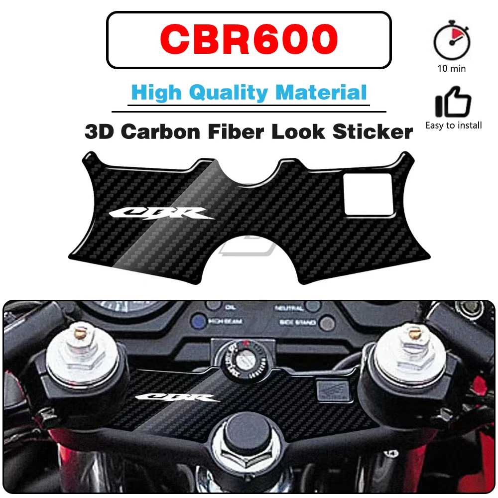 

For HONDA CBR600 1995 1996 1997 1998 3D Carbon Fiber-look Upper Triple Yoke Defender Stickers