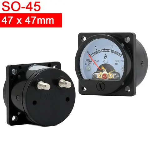 SO-45 DC Analog Ammeter Pointer Meter 1A 2A 3A 5A 10A 15A 20A 30A 50A 100A 200A 250A 300A 400A 500A Current Meter/Panel Meter