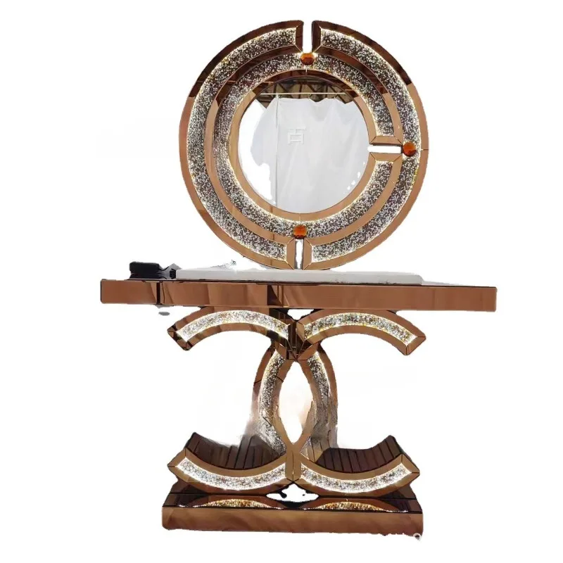

LED light luxury, rose gold mirror, glass rhinestone KTV hotel, Xuanguantai