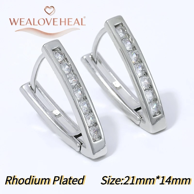 Damen-Ohrringe aus 18K vergoldetem Messing mit CZ-Stein, V-förmige Huggie-Ohrringe, geometrisch, minimalistisch, für den täglichen Gebrauch, Valentinstagsgeschenk, Schmuck. – Detail 22