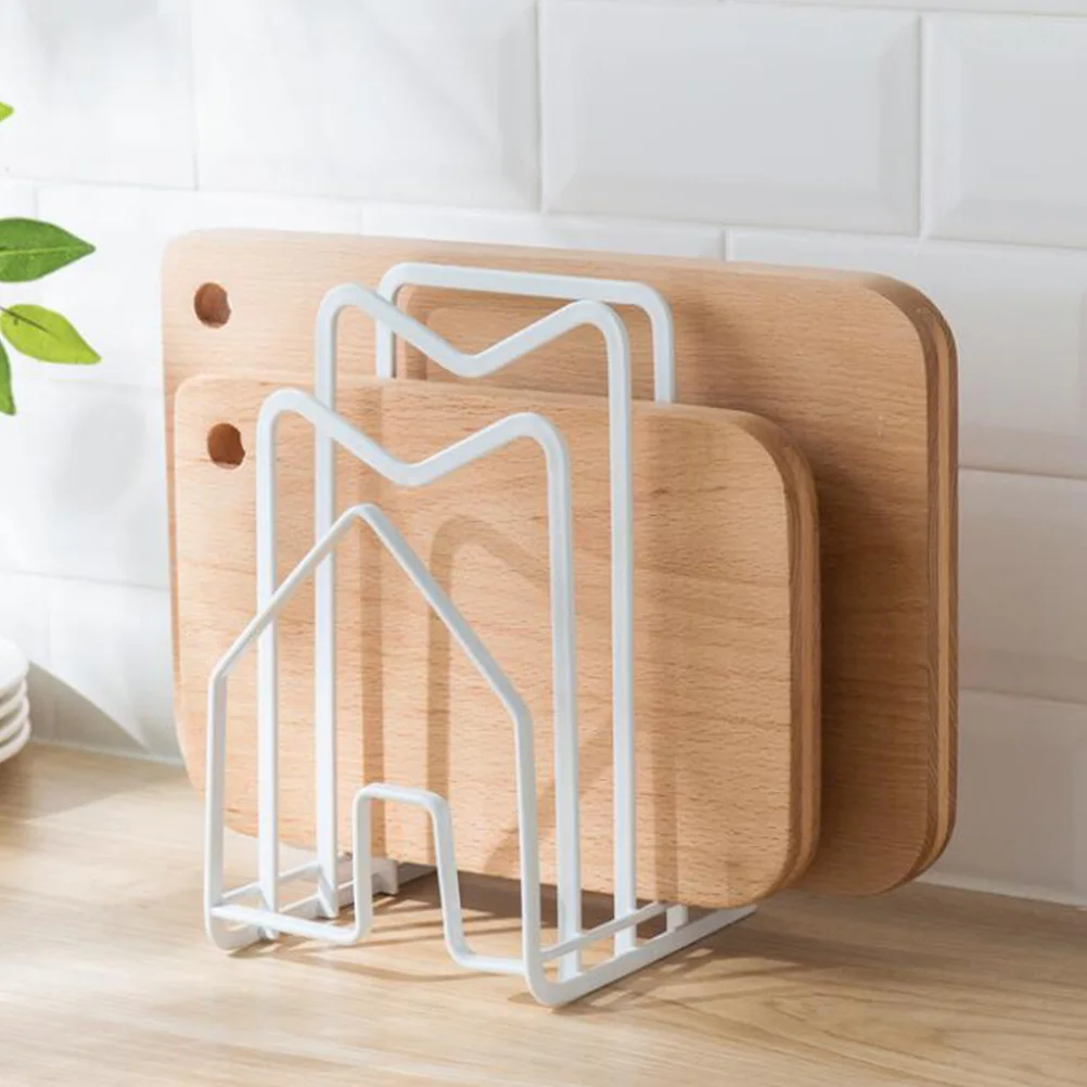 

1 pc Stainless Steel Kitchen Storage Rack Pot Cover Holder Cutting Board Organizer Rustproof Space Saving Kitchenware
