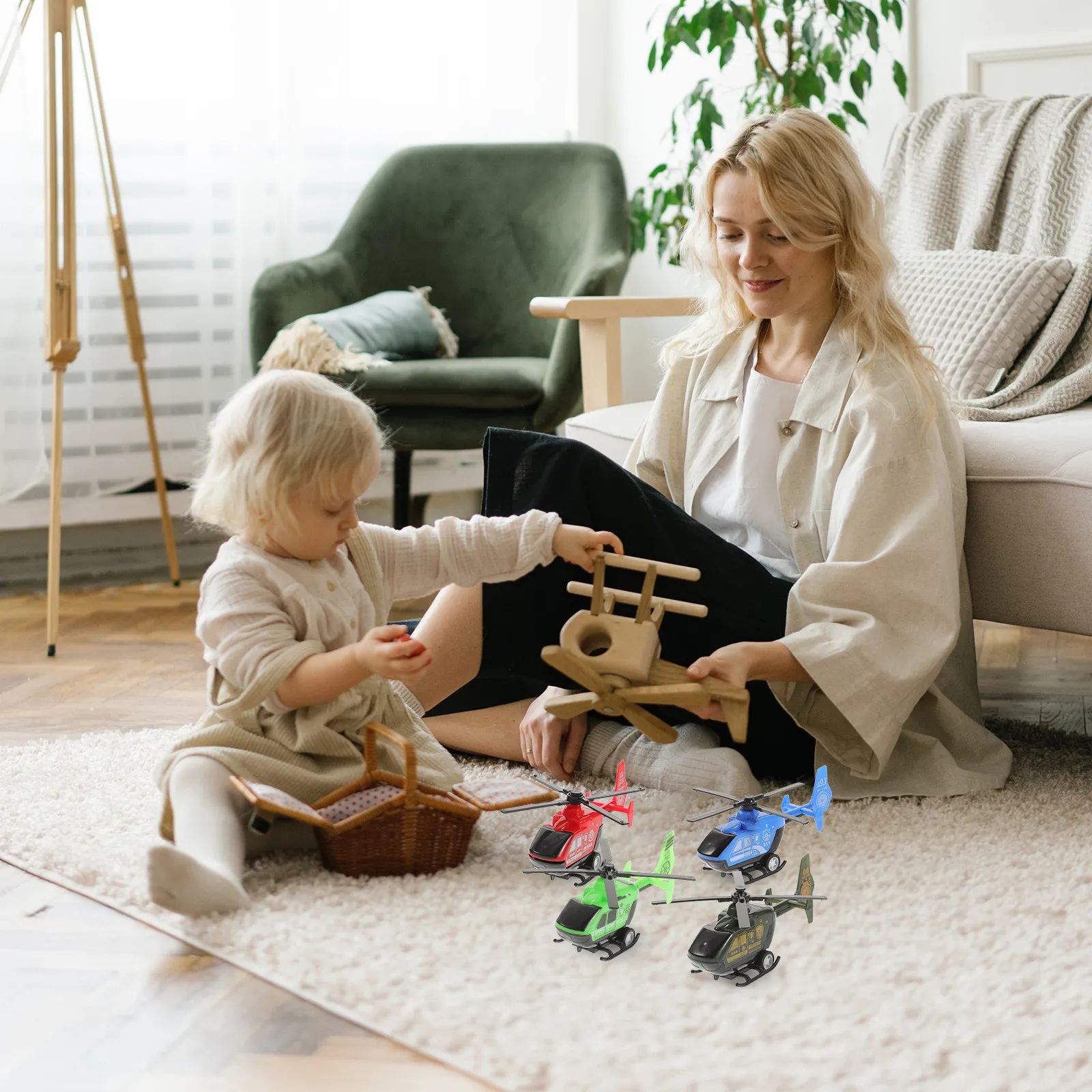 

6Pcs Realistic Mini Pullback Helicopter Plastic Aircraft for Kids Outdoor Play Aviation Party Christmas Halloween Easter Gift