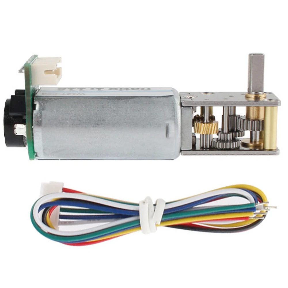 GW12T-050 Hall Encoder Worm Gear Motor DC 6V 12V 24V Reversible Adjustable Speed Self Locking Turbine Worm Gear Motor Reducer