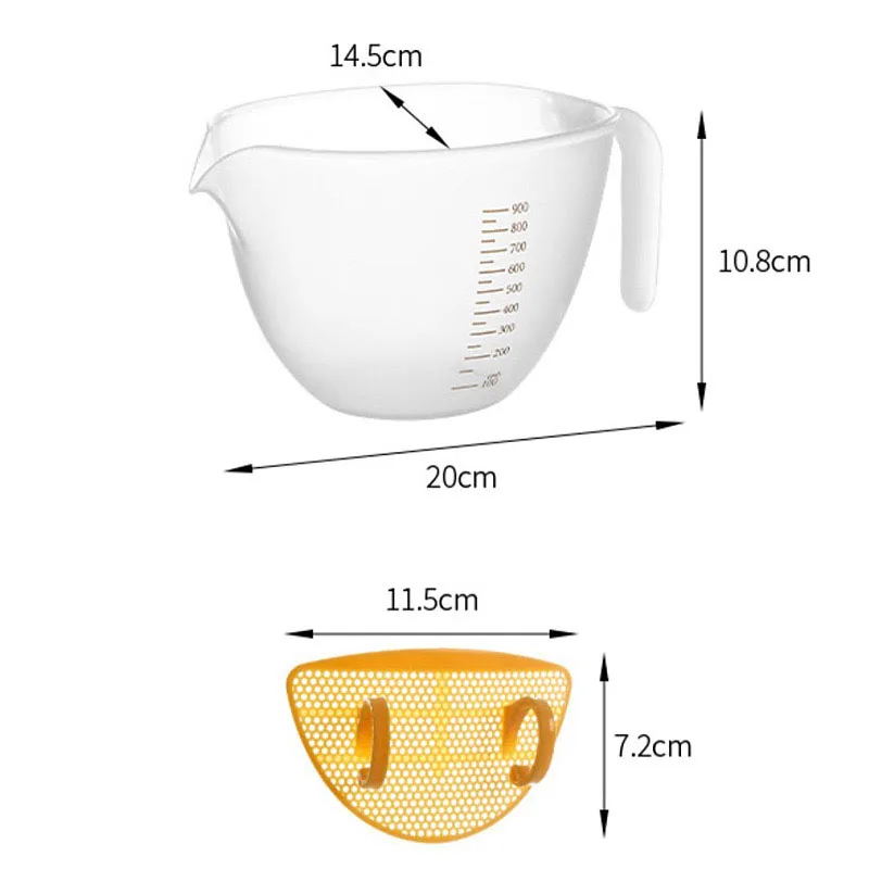 Egg Liquid Baking Filter Measuring Graduated Cup Multi-functional Cleaning Vegetable Fruit Rice Beans Kitchen Tools ﻿