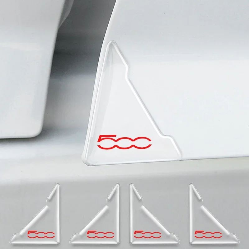 2/4Pcs Car Door Corner Covers Anti Scratch Protection Stickers for Fiat 500 500L 500C 500X Punto Abarth Bravo 500E Accessories