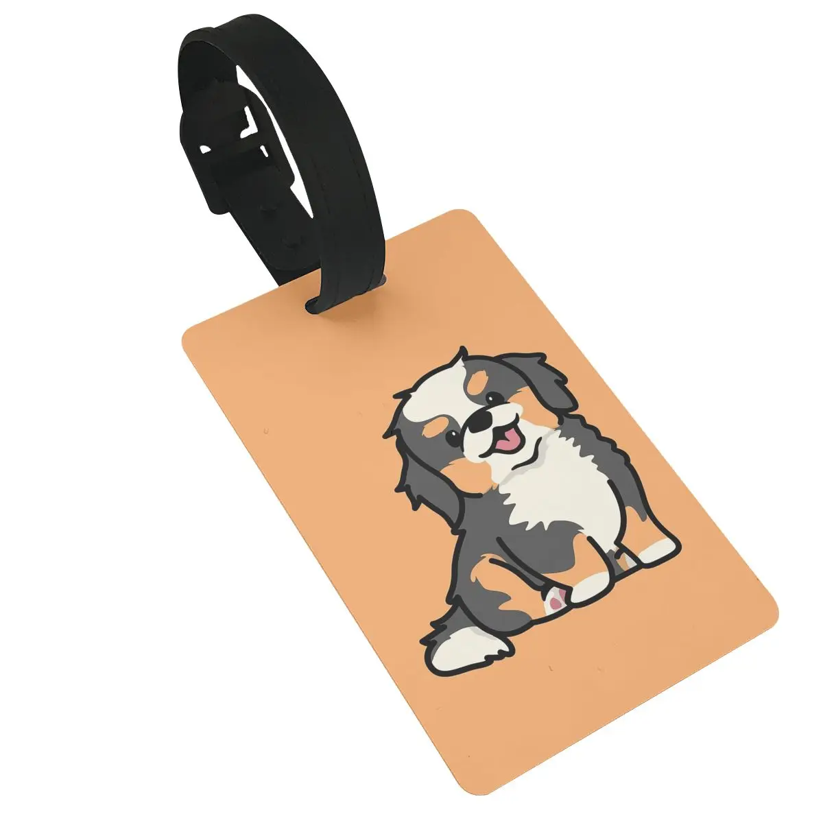 Cute Bernese Mountain Dog Puppy Luggage Tags Suitcase Travel PVC Cute Baggage Boarding Tag Portable Label Holder ID Name Address