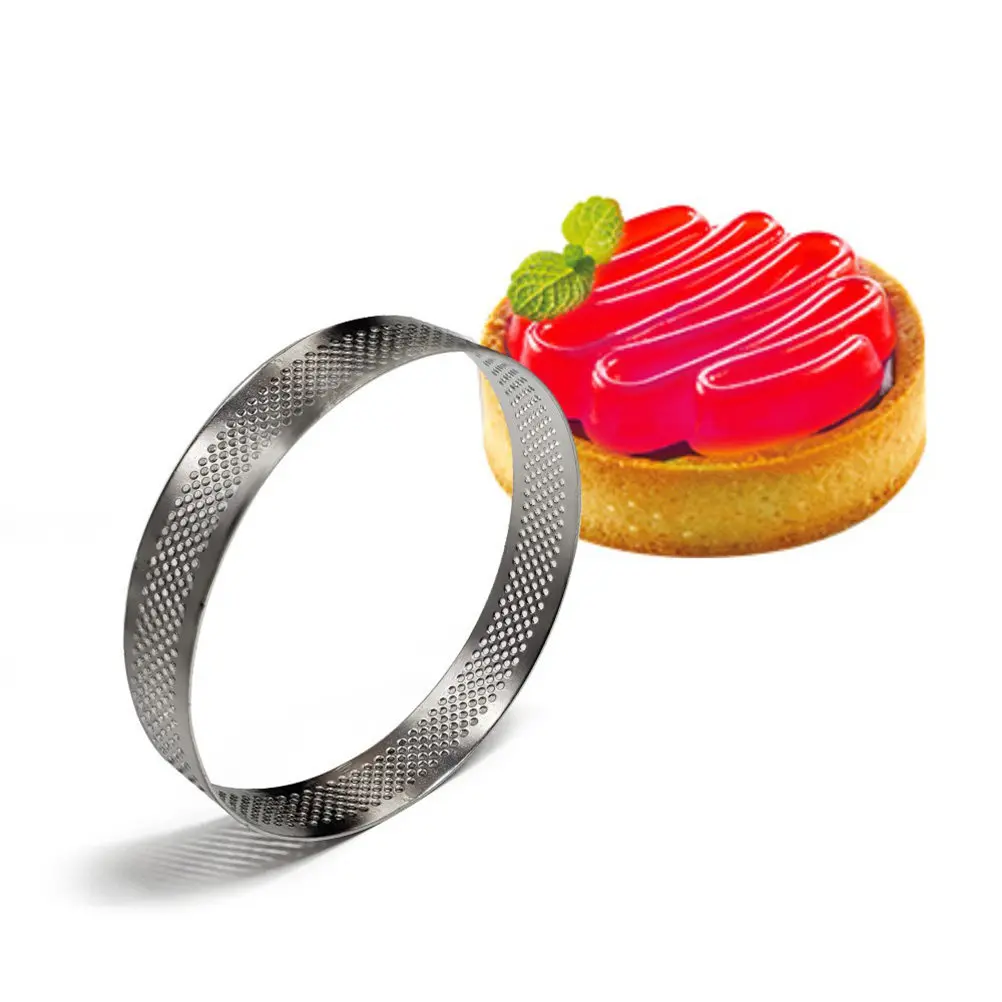 4Pcs Stainless Steel Mousse Ring Mold Set High Temp Corrosion Resistant Cake Tart Ring for Baking Pastry Dessert Making Non