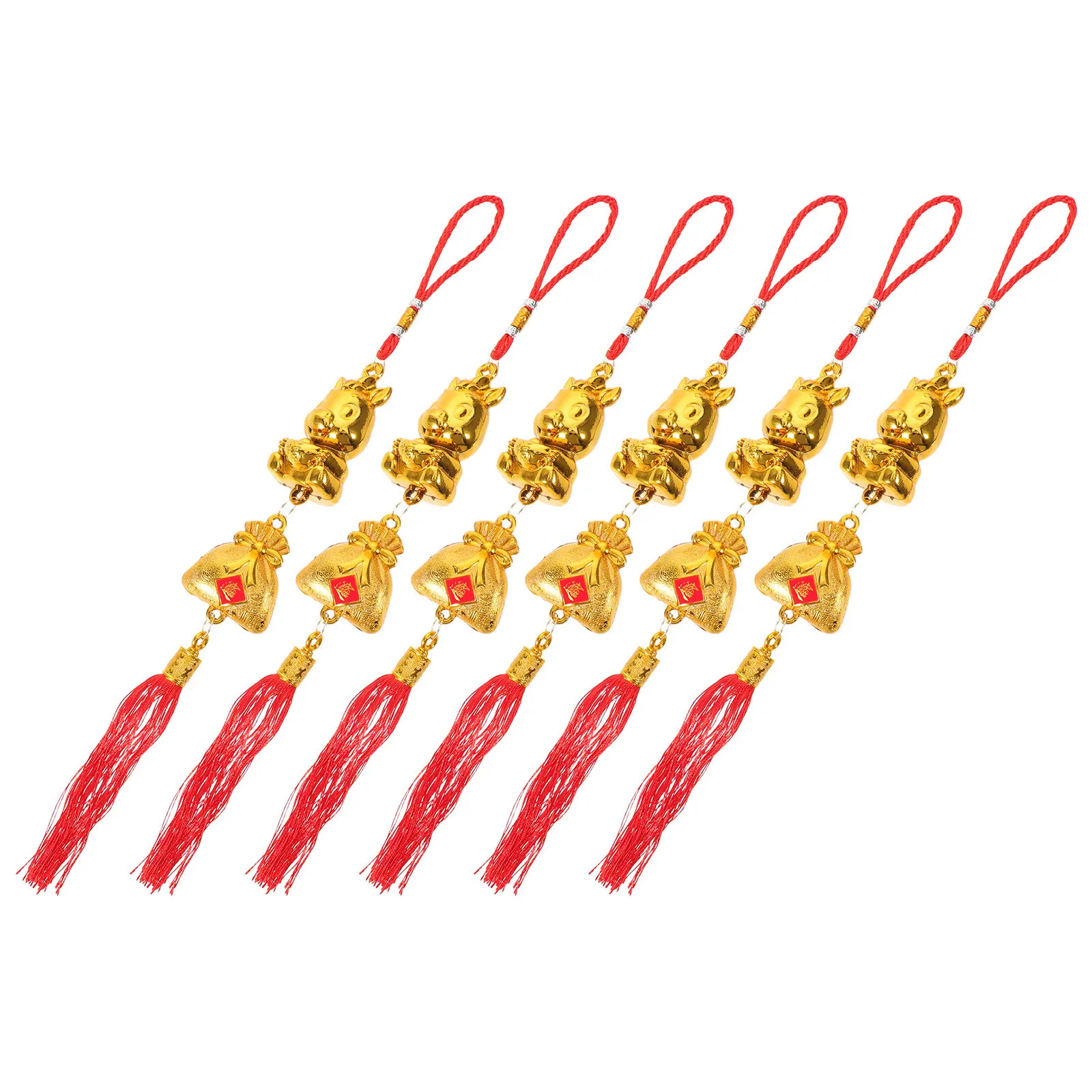 6Pcs Chinese Spring Festival Horse Hanging Ornaments Lucky Auspicious New Year Decor for Flowerpot Door Wall Bonsai Lunar New