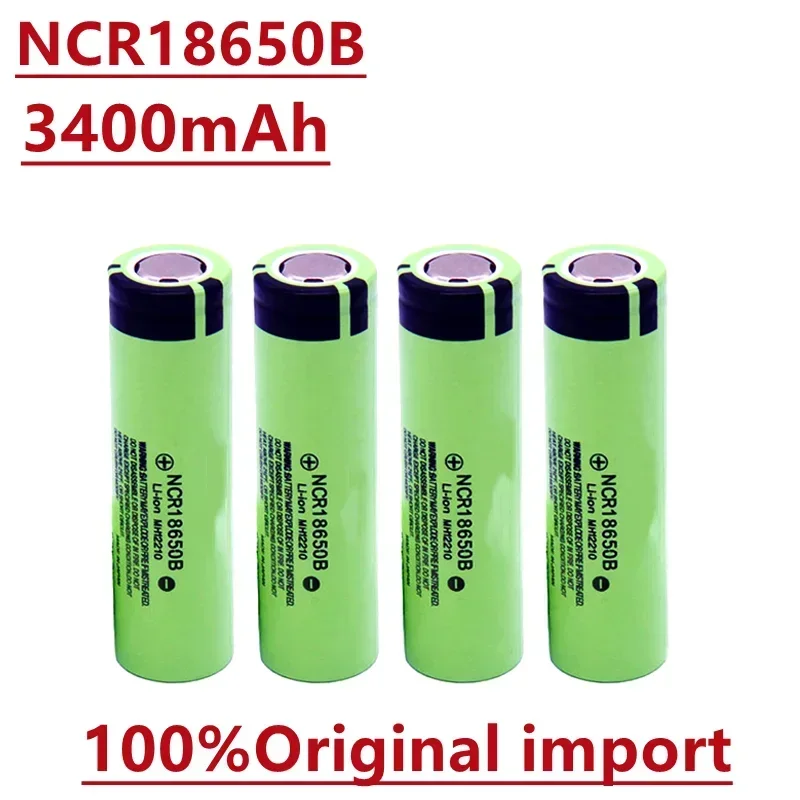 

100% original imported lithium battery ncr18650b rechargeable battery 34B 3.7V 3400mah for flashlight / portable printer 1-10pcs