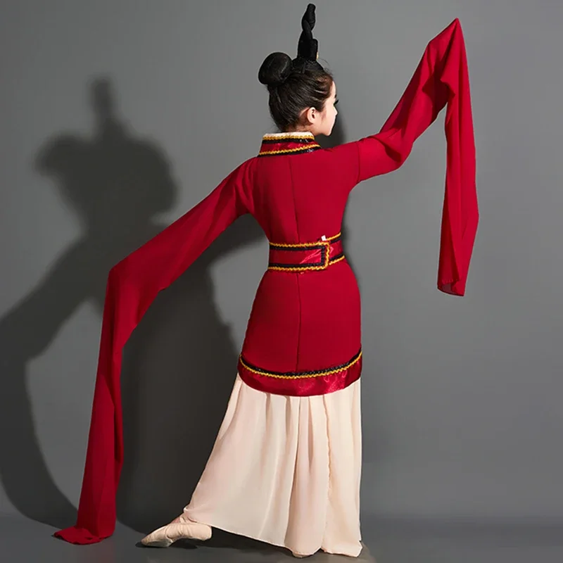 Rękawy wodne Klasyczne chińskie kostiumy do tańca narodowego Dzieci Starożytny orientalny Hanfu Yangko Sukienka Wentylator Parasol Kostium taneczny