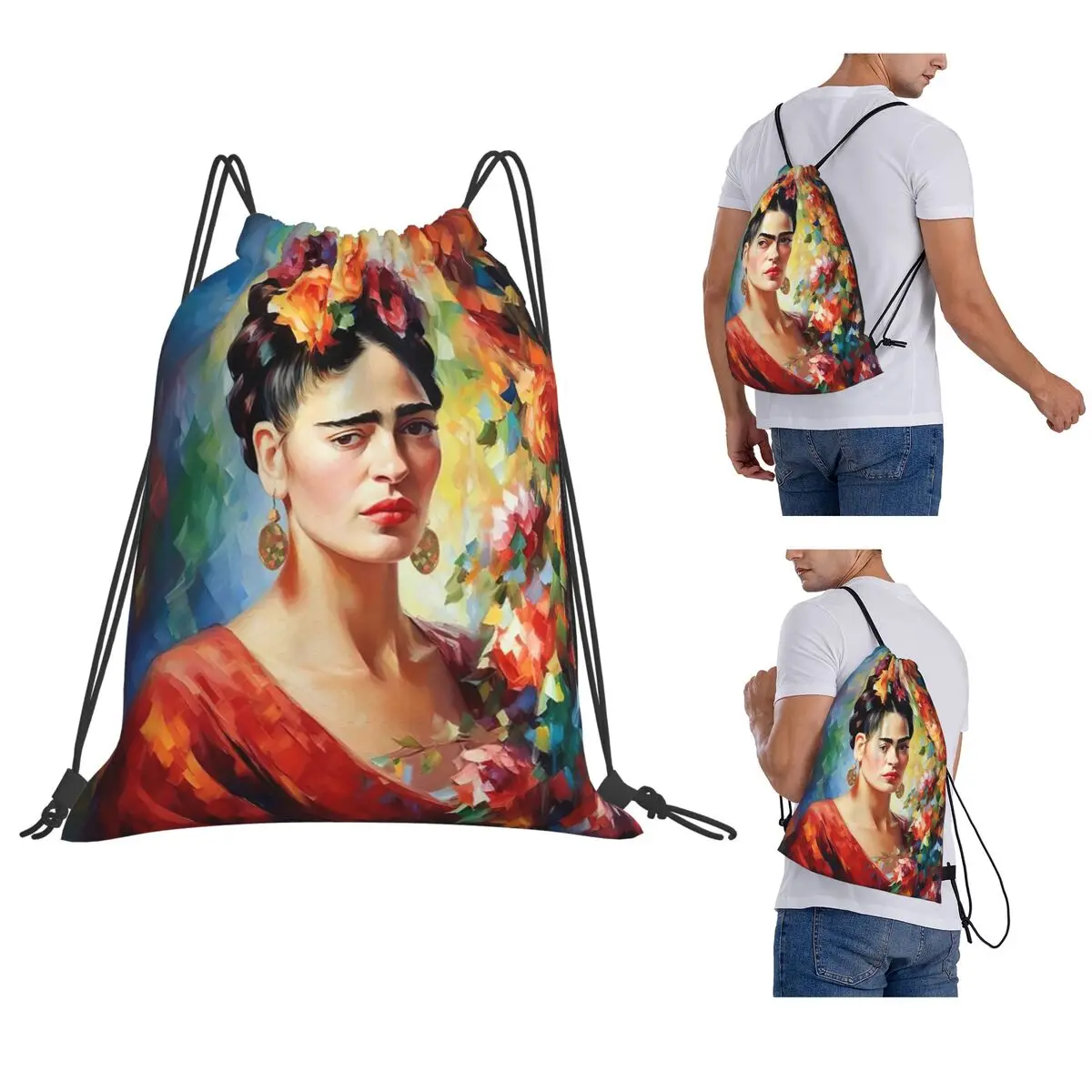 Mochilas Frida Kahlo, bolsos casuales con cordón, bolsos deportivos, bolsos para libros, para viajes, escuela