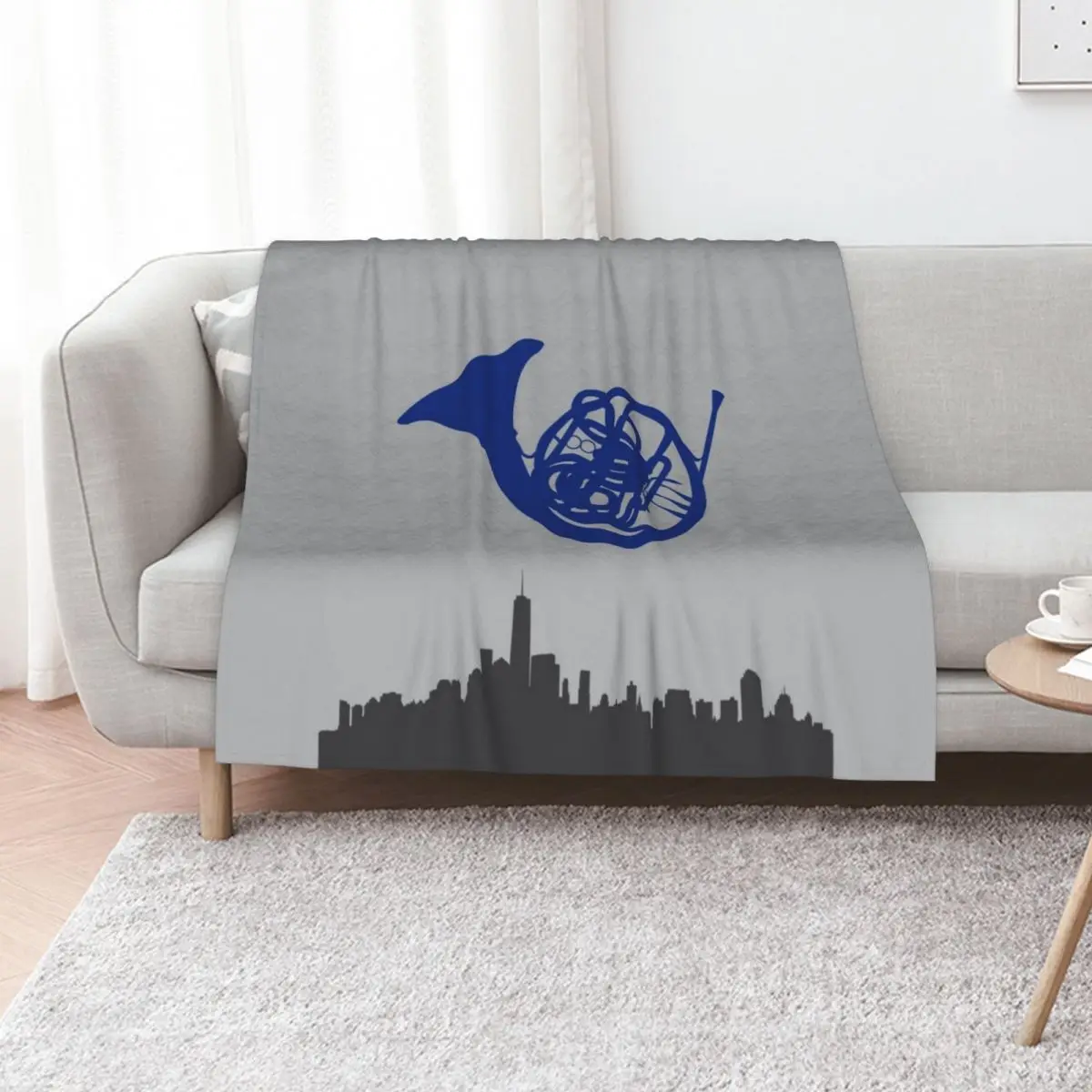 Blue French Horn HIMYM Throw Blanket heavy to sleep Plaid decorative Giant Sofa Blankets For Bed For Decorative Sofa Blankets